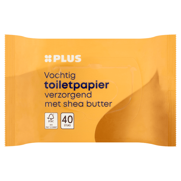 Moist toilet paper with shea butter