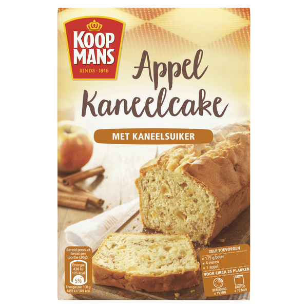 Koopmans Apple Cinnamon Cake Baking Mix