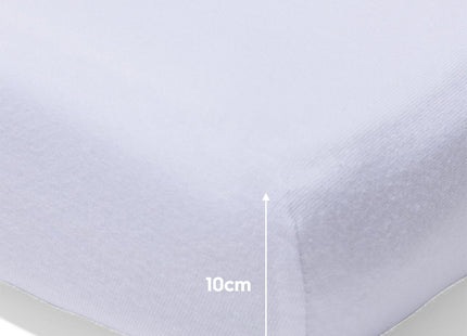 split topper fitted sheet jersey 200x200/220 white