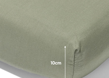 topper fitted sheet soft cotton 180x220 green