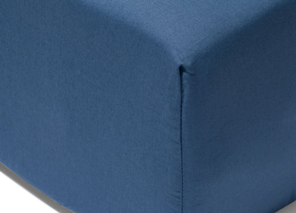 box spring fitted sheet soft cotton 80x200 blue