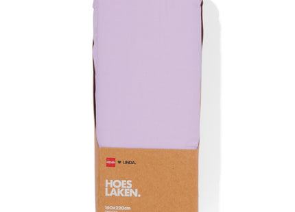 LINDA. fitted sheet percale 160x220 nice lilac