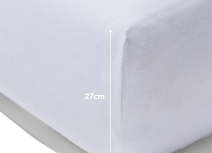 fitted sheet soft cotton 180x220 white