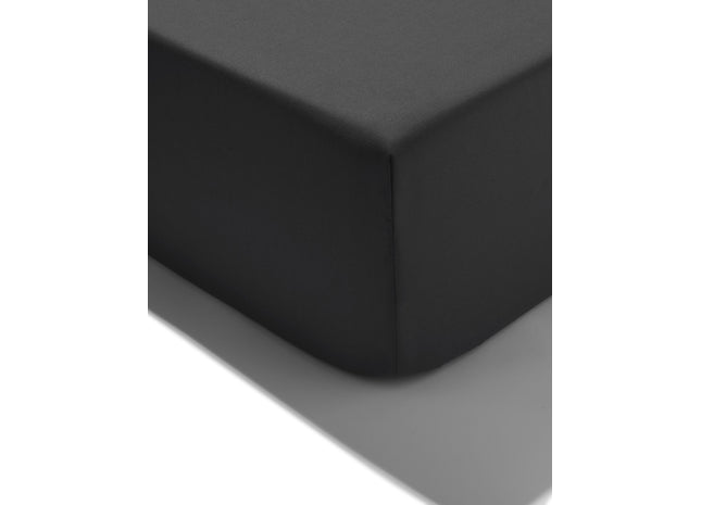 hoeslaken 160x200cm zacht katoen donkergrijs