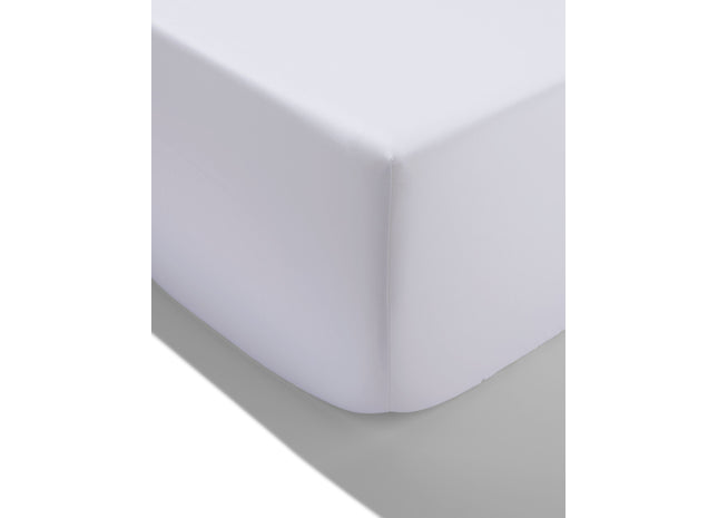 hoeslaken 160x200cm satijn wit