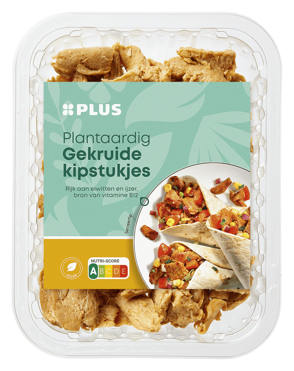 Plantaardige gekruide kipstukjes