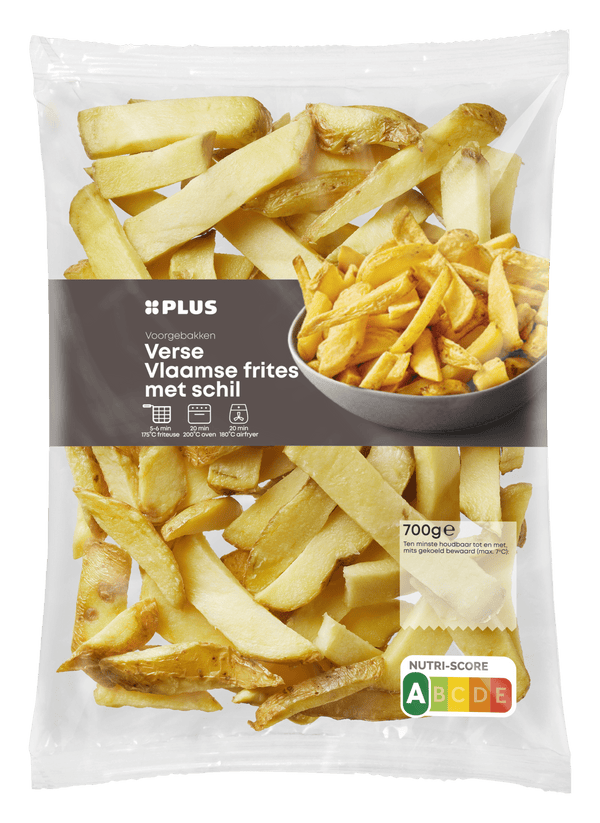 Frische flämische Pommes mit Schale