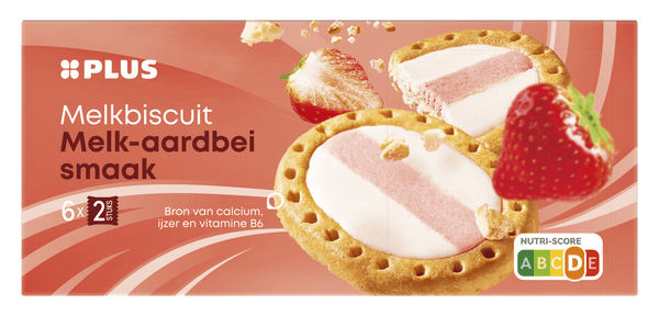 Melkbiscuit melk/aardbei