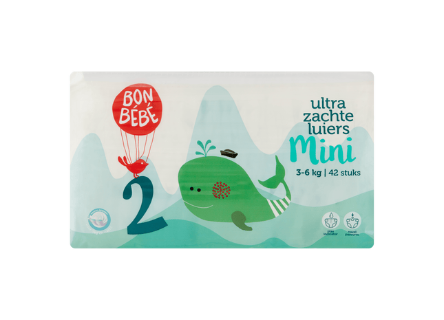 Bonbebe Luiers maat 2 mini 3-6 kg