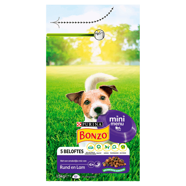 Bonzo Mini Menü Hundefutter mit Rind und Lamm