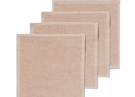 gezichtsdoekjes 30x30 zware kwaliteit beige rijstkorrel - 4 stuks