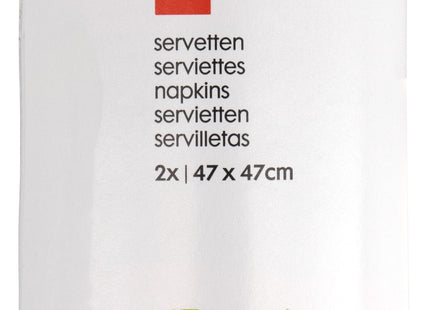 servetten katoen 47x47 grijs met glitters - 2 stuks  Dutchshopper