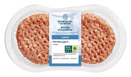 Boerentrots Blonde d'Aquitaine Hamburgers 4 stuks