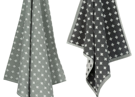 tea towel - 65 x 65 - cotton - gray pluses