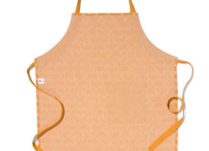 kitchen apron - chambray cotton - ocher yellow croissant