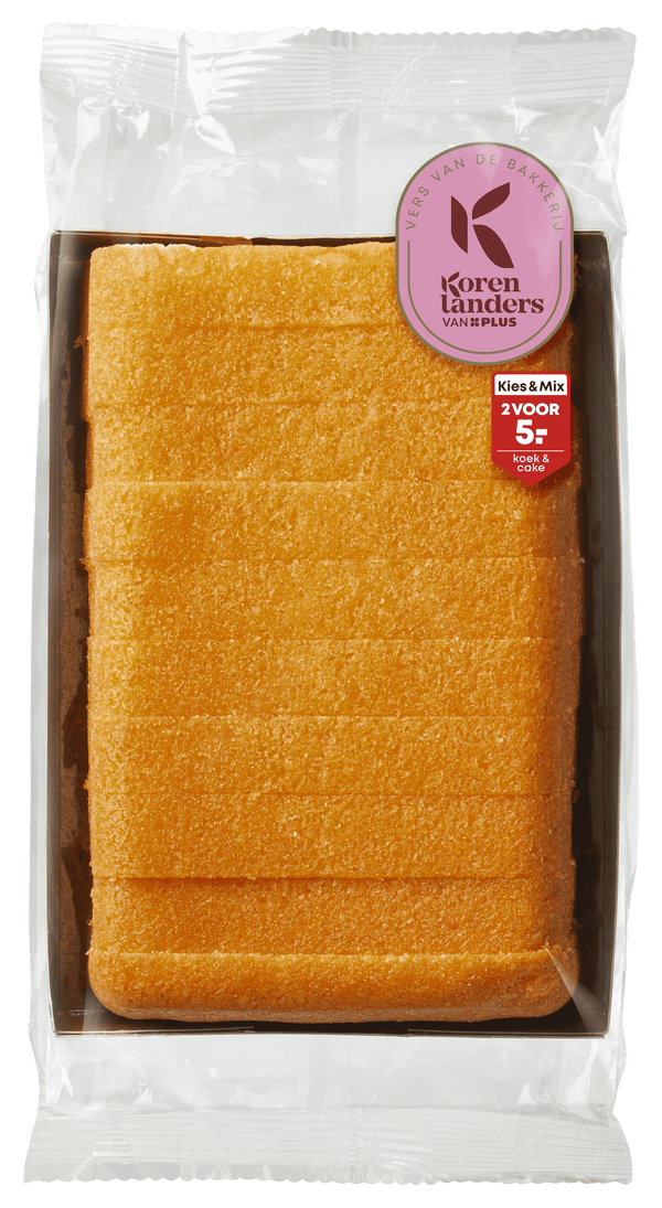 Korenlanders Roombotercake gesneden