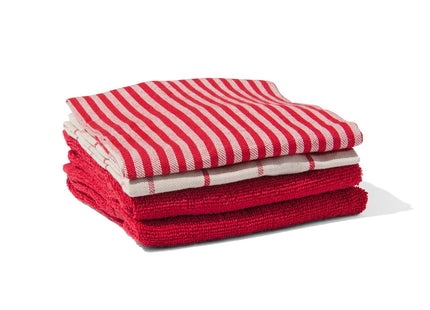 thee- en keukendoeken rood - 4 stuks  Dutchshopper