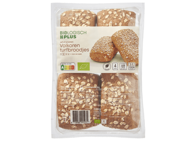 Biologisch  Volkoren turfbroodjes