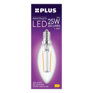 Lampe LED 25W Kerze kleine Passform klar