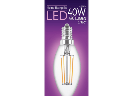 Lamp LED 40W Candle small fit clear