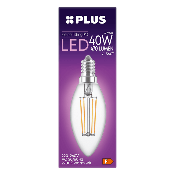 LED-Lampe 40W Kerze kleine Fassung klar