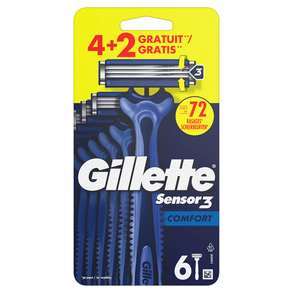 Gillette Einwegrasierer Sensor3 Comf 4+2