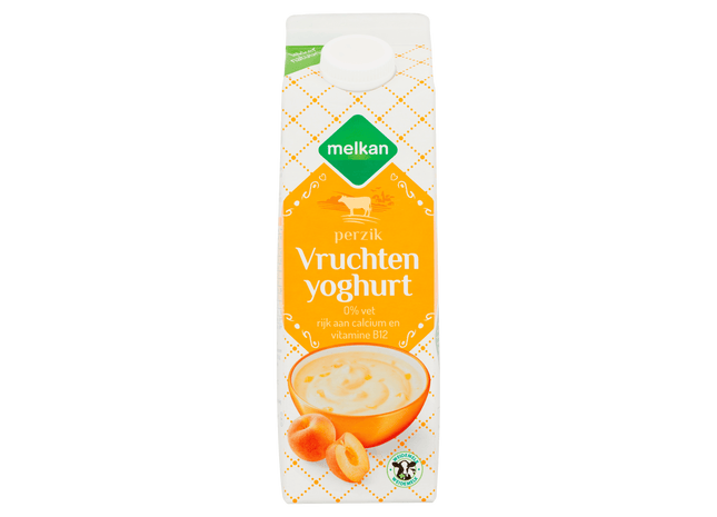 Melkan Magere vruchtenyoghurt perzik