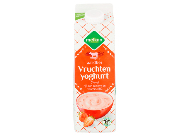 Melkan Magere vruchtenyoghurt aardbei