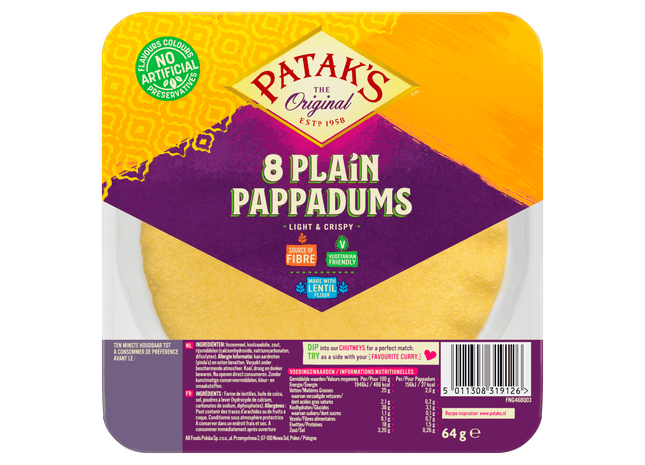 Patak's Pappadums ready to eat