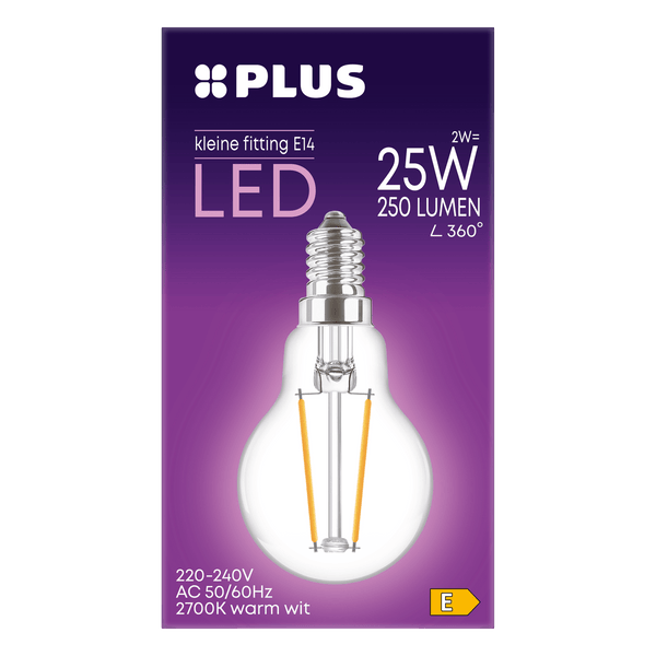 Lamp 25W Kogel kleine fitting helder