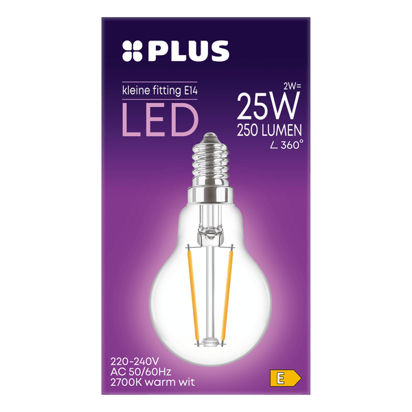 Lamp 25W Kogel kleine fitting helder