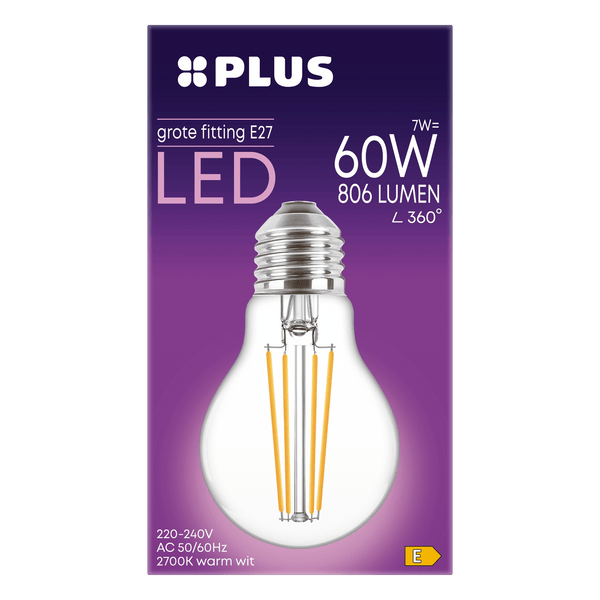 LED lamp 60W large socket clear