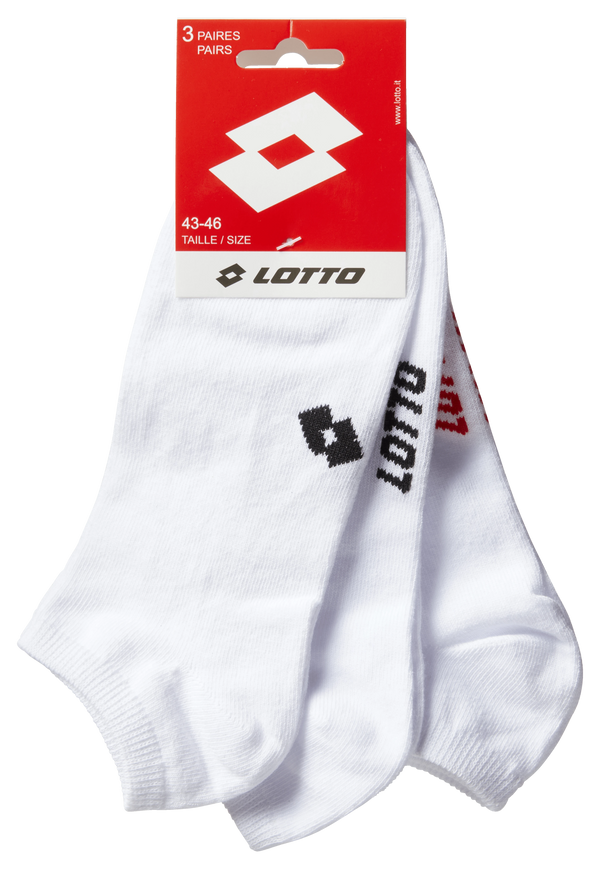 Lotto Sneakersokken multipack wit en zwart