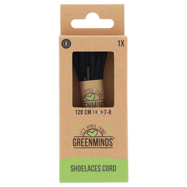Greenminds Fine Round Shoelace Black 120cm 1 pc