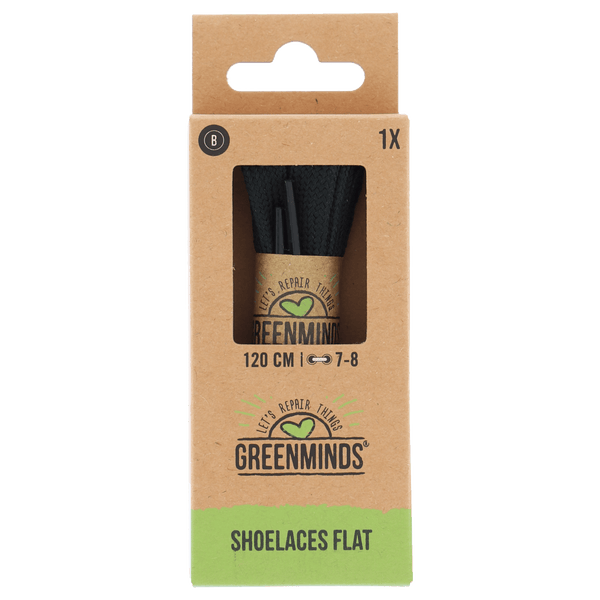 Greenminds Sport-Schnürsenkel Schwarz 120cm 1 Paar