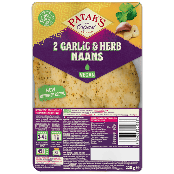 Patak's Naan Knoblauch und Kräuter
