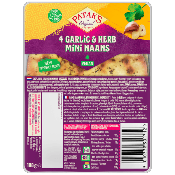 Patak's Mini Naan Garlic and Herbs