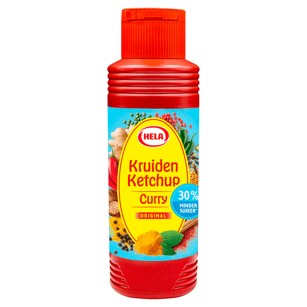 Hela Kruiden ketchup curry minder suiker