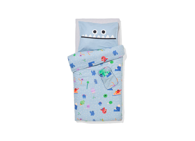 peuterdekbedovertrek 120x150cm flanel monsters
