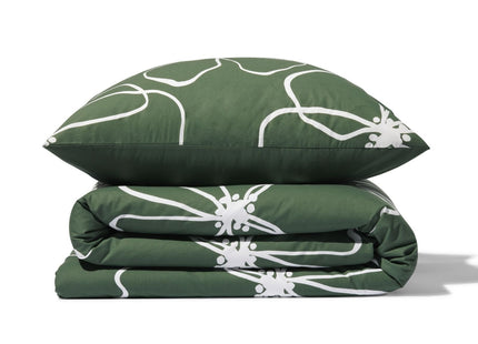 duvet cover 140x200/220 soft cotton flower green