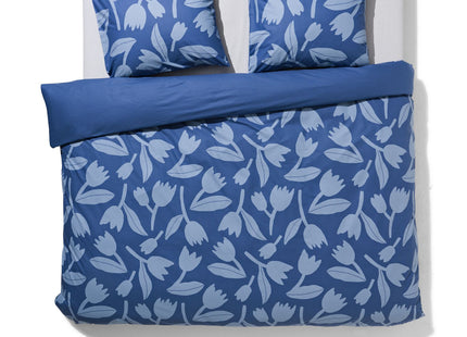 duvet cover soft cotton 240x220 tulip blue