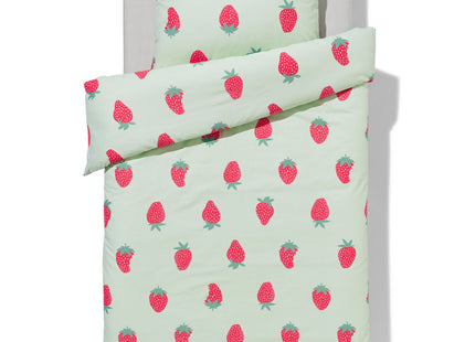 children's duvet cover soft cotton 140x200 strawberries