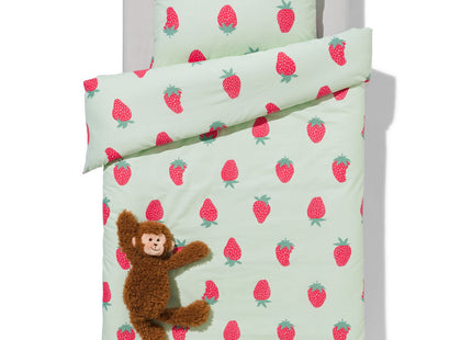 children's duvet cover soft cotton 140x200 strawberries