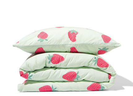 children's duvet cover soft cotton 140x200 strawberries