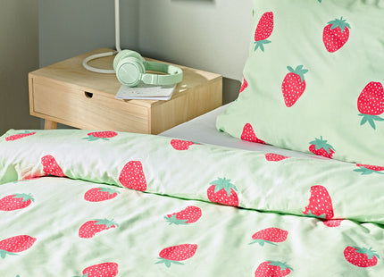 children's duvet cover soft cotton 140x200 strawberries