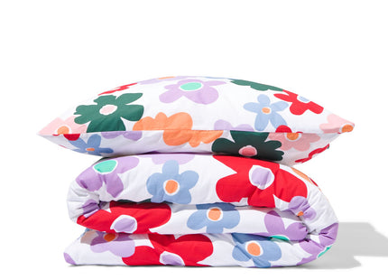 children's duvet cover soft cotton 140x200 flowers