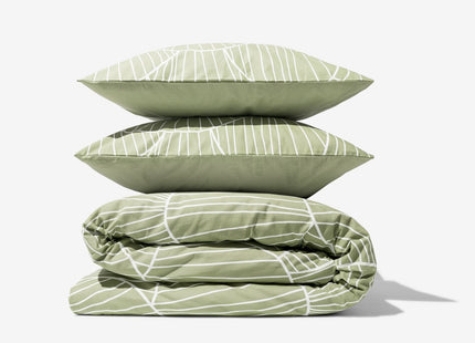 duvet cover soft cotton 200x220 mushrooms green