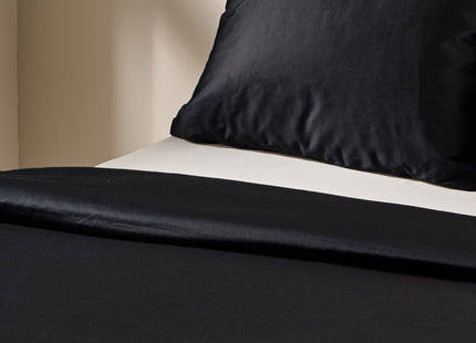 duvet cover cotton satin 140x220 black