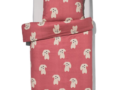 kinderdekbedovertrek flanel 140x200 hond rood