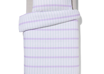 duvet cover soft cotton 140x200/220 blocks lilac